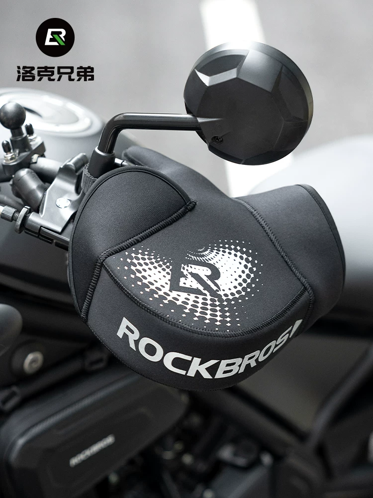 Rock Brothers Vỏ bọc tay lái xe máy Vỏ bọc tay lái xe điện Đa năng dày dặn chống gió Ấm áp cho người lái Kính chắn gió mùa đông