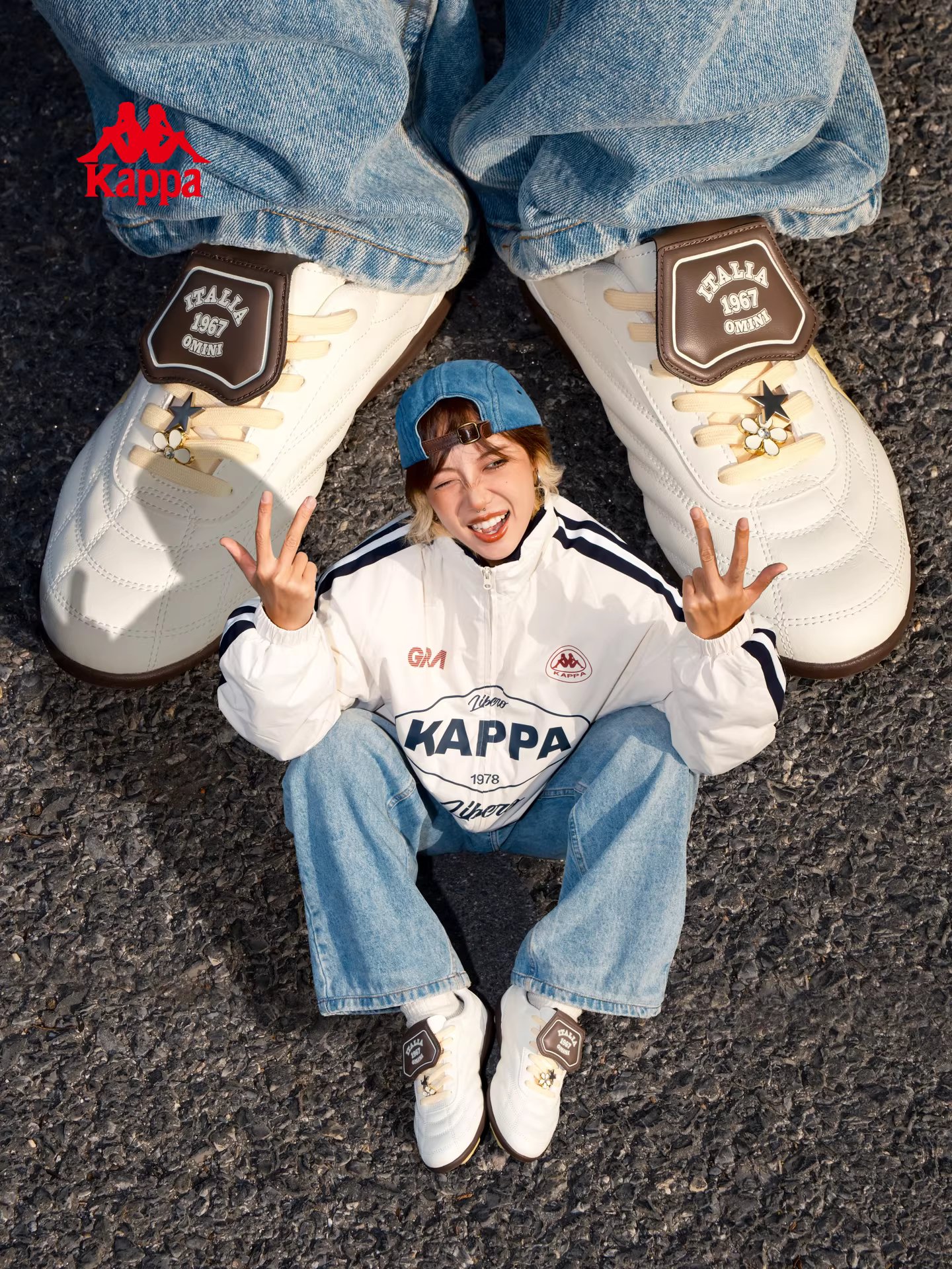 【Phong cách tương tự mùa hè】Giày tập luyện bóng đá Kappa K90 2025 Giày thể thao nhẹ thông thường kiểu cổ điển mới