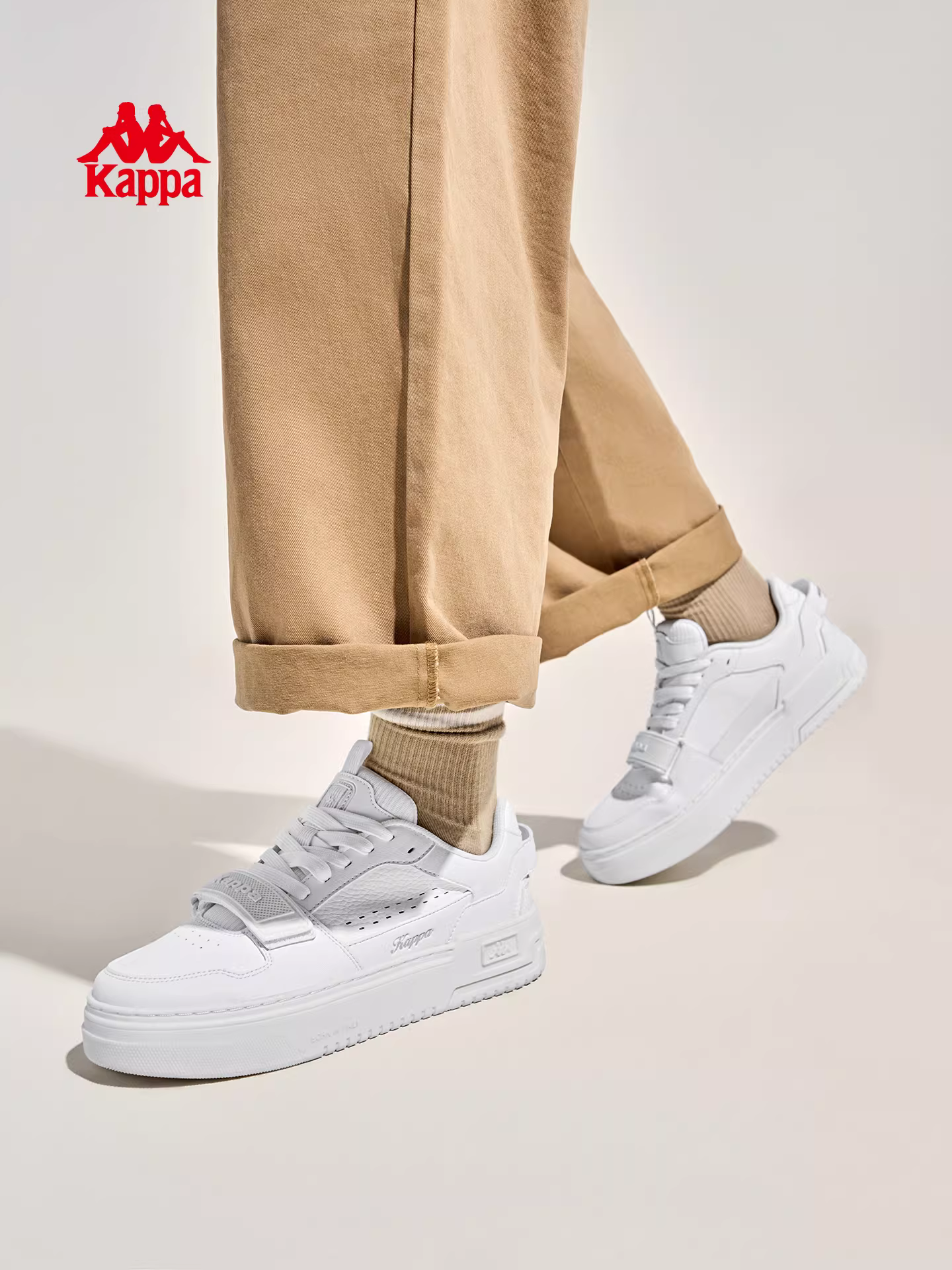 Giày thể thao nam Kappa retro mùa đông 2025 mới, giày thể thao trắng thời thượng, đa năng, giày thường ngày