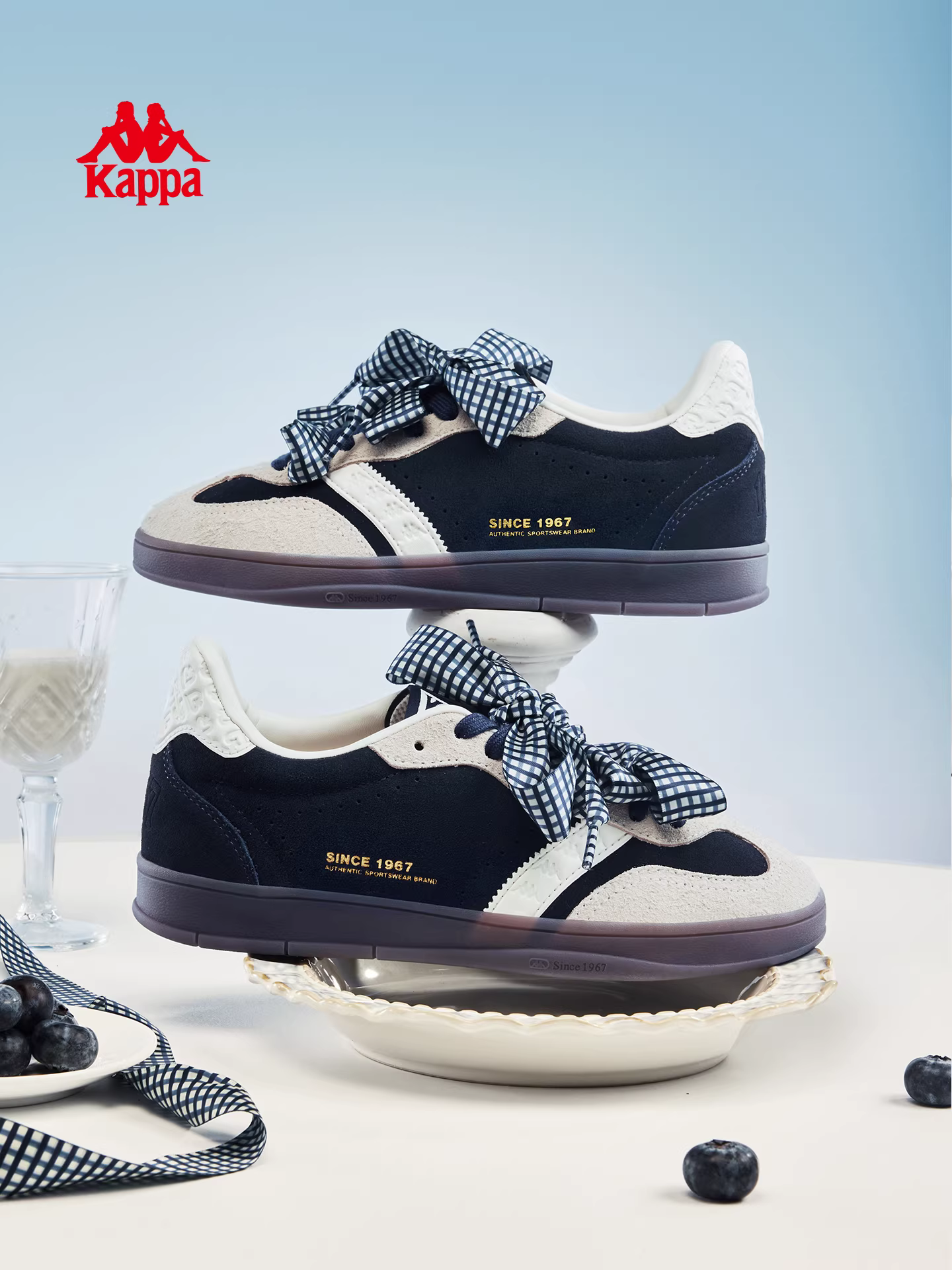 Giày tập luyện Kappa retro Đức dành cho nữ, kiểu mới mùa đông 2025, giày thể thao tăng chiều cao, giày đa năng kiểu ballet.