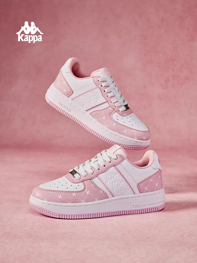 Giày thể thao đế dày Kappa dành cho nữ mùa đông 2025, kiểu dáng mới thời trang đa năng, màu trắng, đế mềm, phong cách retro.