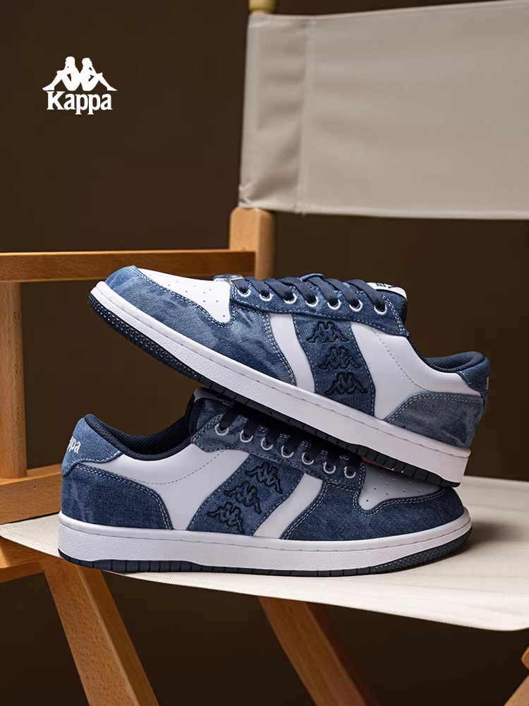 Giày thể thao đế dày Kappa dành cho nữ, giày thể thao cổ điển mùa đông 2025, giày trắng đa năng và phổ biến.