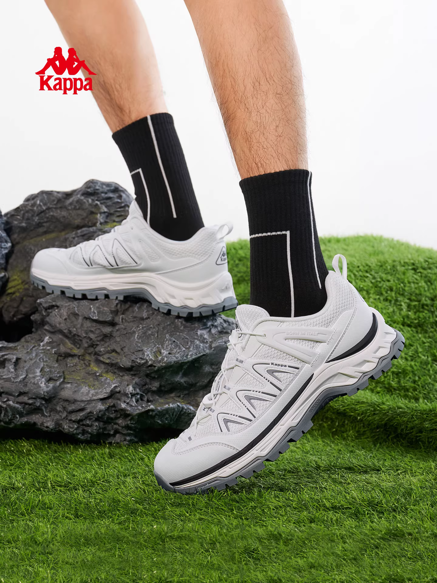 Giày nam Kappa giày đi bộ đường dài ngoài trời mùa đông 2025 mới chống trượt chống mài mòn giày chạy bộ đệm nhẹ giày đi bộ đường dài