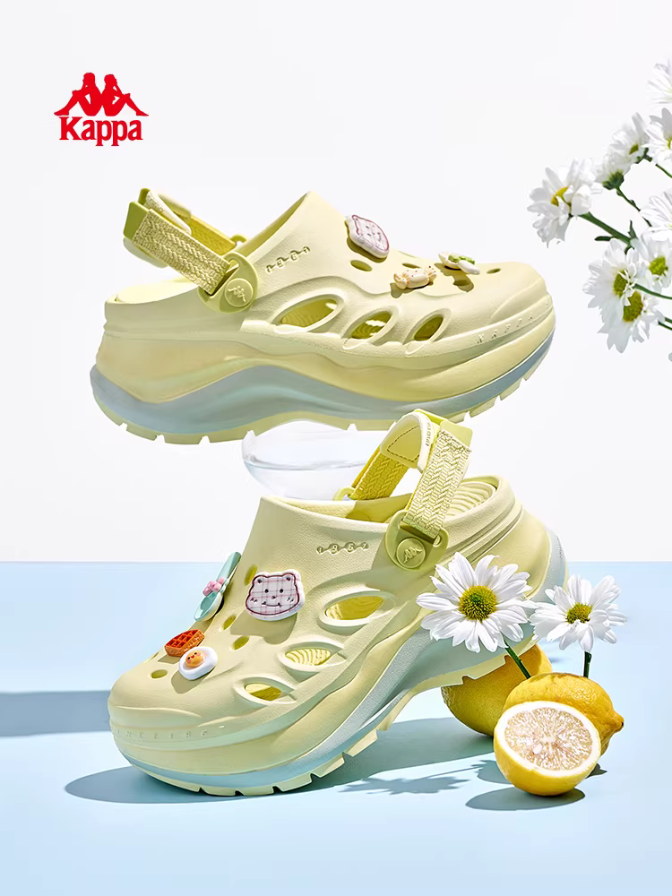 Dép nữ Kappa đế dày mùa hè 2025, giày đi biển ngoài trời, thoải mái khi đi làm