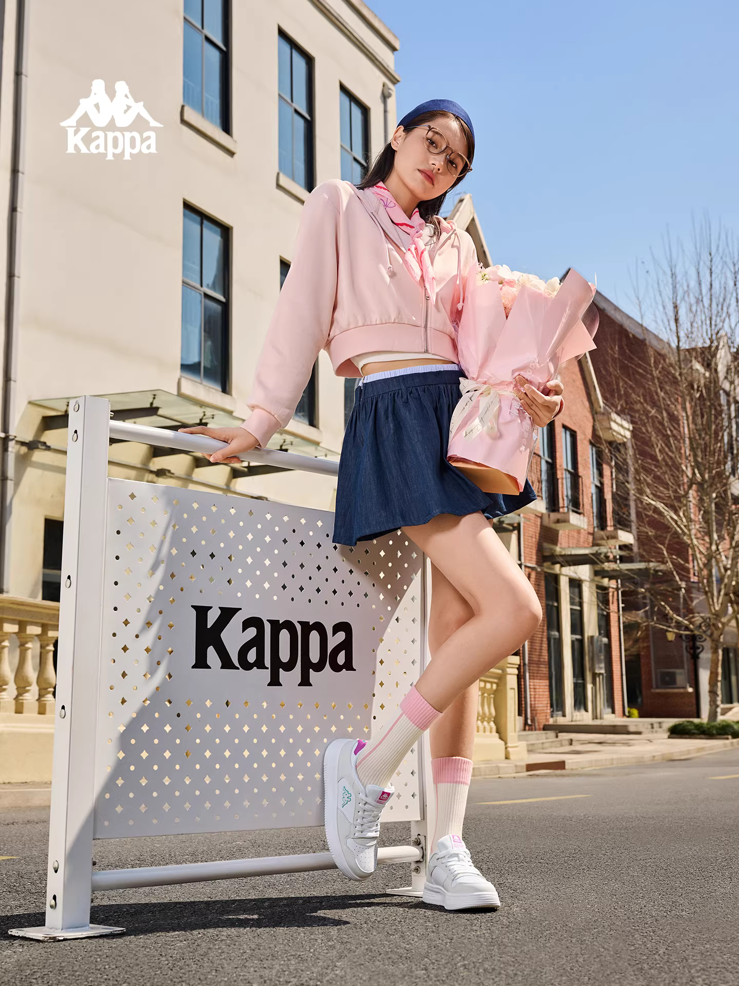 Giảm giá đặc biệt | Sản phẩm chính hãng】Giày thể thao màu trắng Kappa dành cho nữ mùa đông 2025 giày đế dày mới