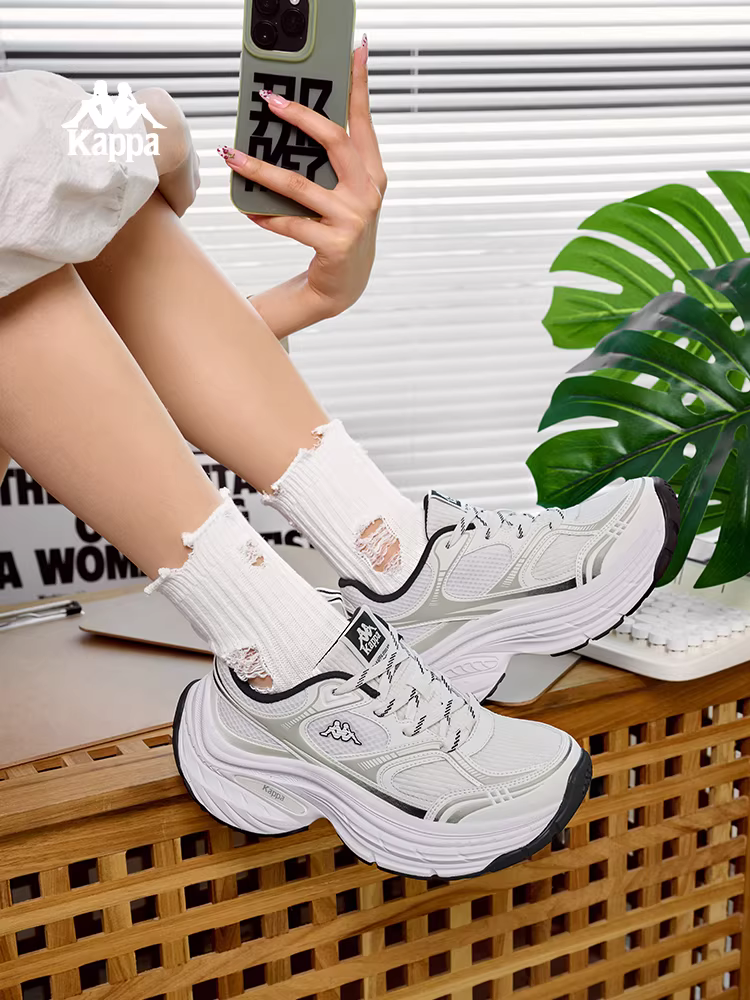 Giày thể thao nữ Kappa mùa đông 2025, kiểu dáng mới, nhẹ, phong cách casual, đế dày, tăng chiều cao, đa năng.