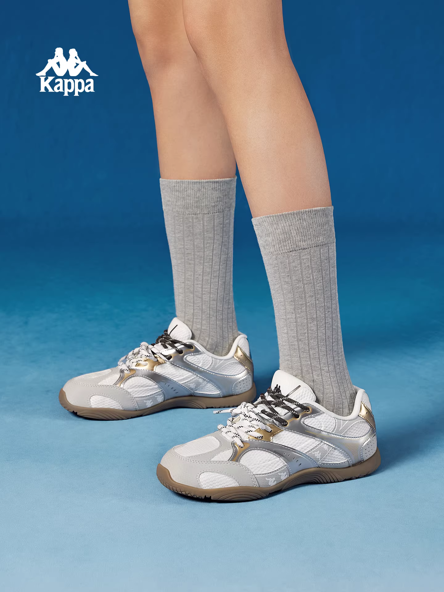 Giày nữ Kappa giày thể thao cổ điển 2025 giày tập luyện đế mỏng màu bạc mới giày chạy bộ đế mềm cổ thấp hợp thời trang