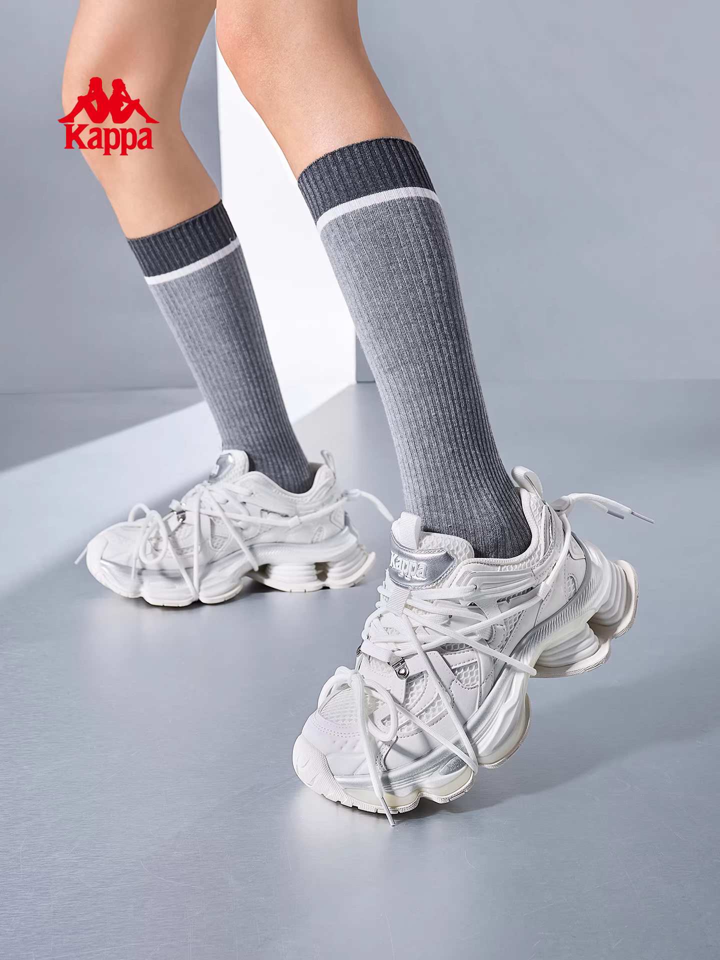 Giày thể thao nữ Kappa đế dày kiểu bố mùa đông 2025 mới, phong cách retro, tăng chiều cao, nhẹ, chống trơn trượt