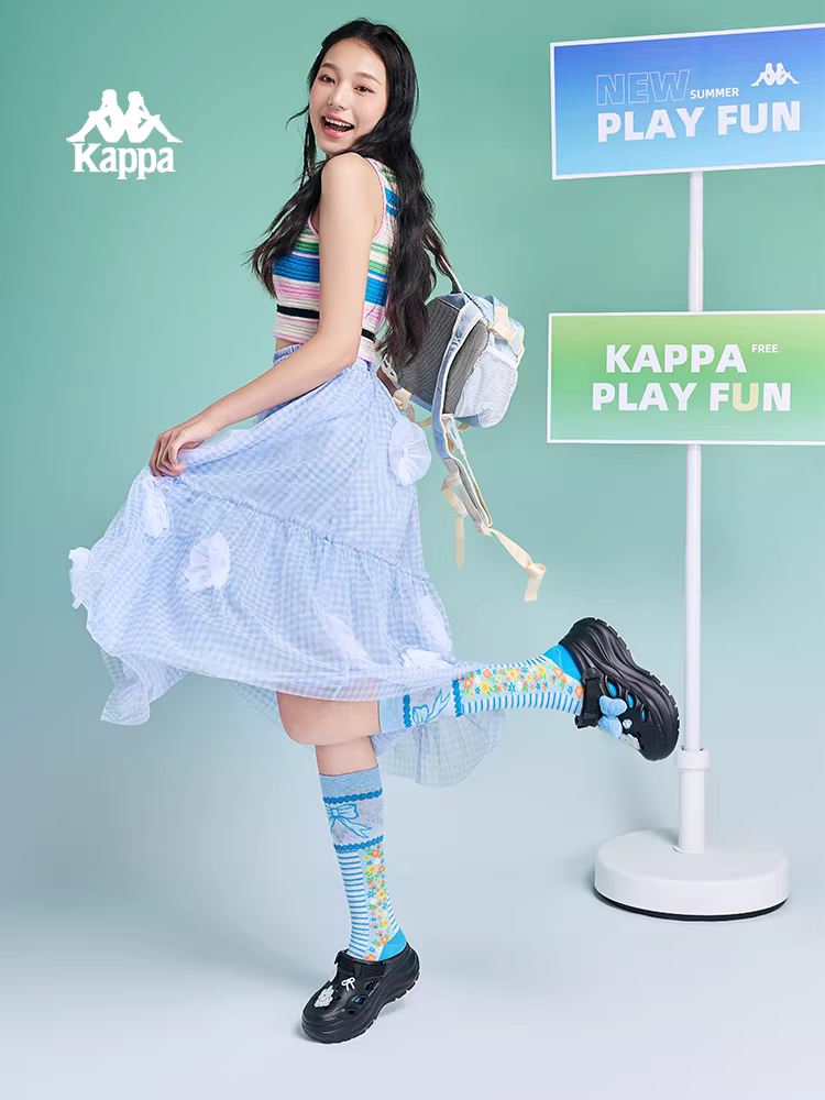 Dép nữ Kappa đế dày mùa hè 2025, giày đi biển ngoài trời, thoải mái khi đi làm