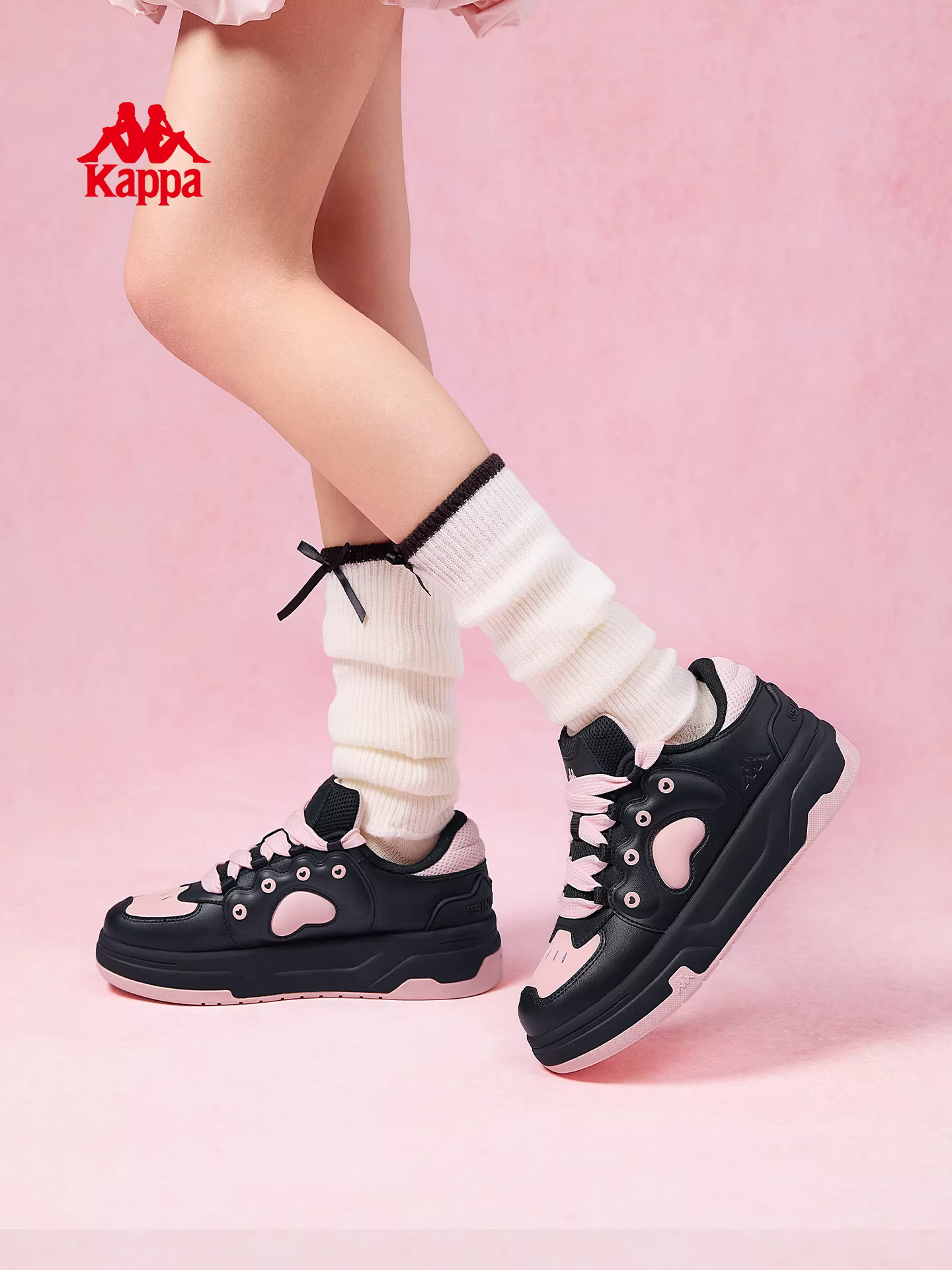 Giày thể thao đế dày Kappa dành cho nữ, giày tăng chiều cao đa năng mới mùa đông 2025, giày thể thao và giải trí độc đáo.