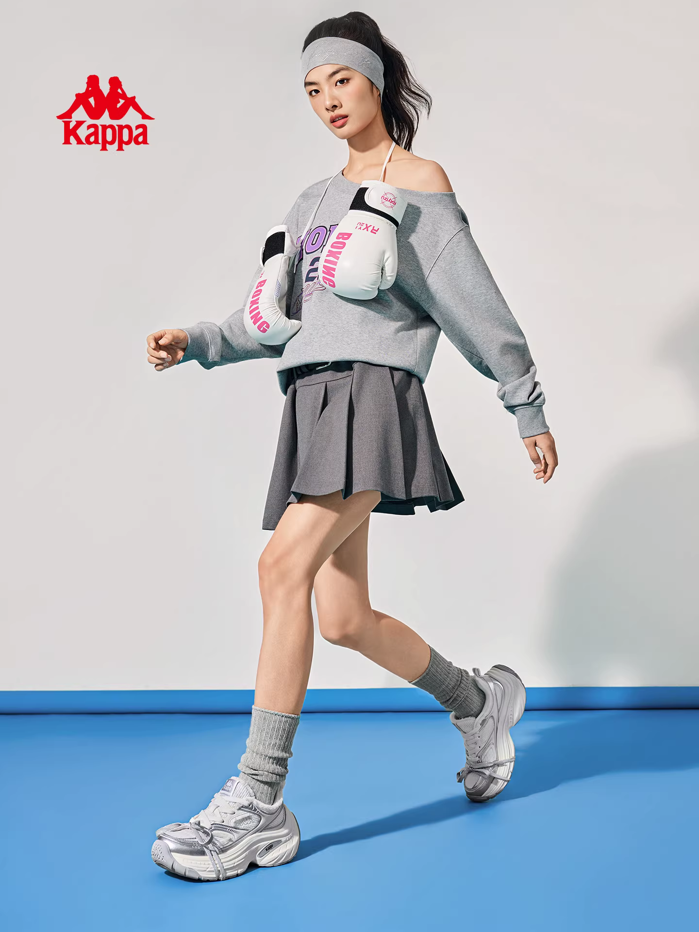 Giày bố đế dày tăng chiều cao Kappa dành cho nữ, giày đế bánh xe tăng chiều cao đa năng mùa đông 2025, giày thể thao và giày thường.