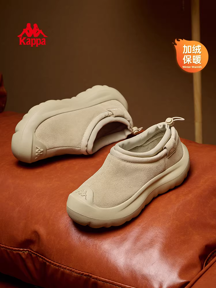 Giày bốt nữ Kappa mùa đông giữ ấm, kiểu lười, đế dày, nhẹ, kiểu mây, mới năm 2025