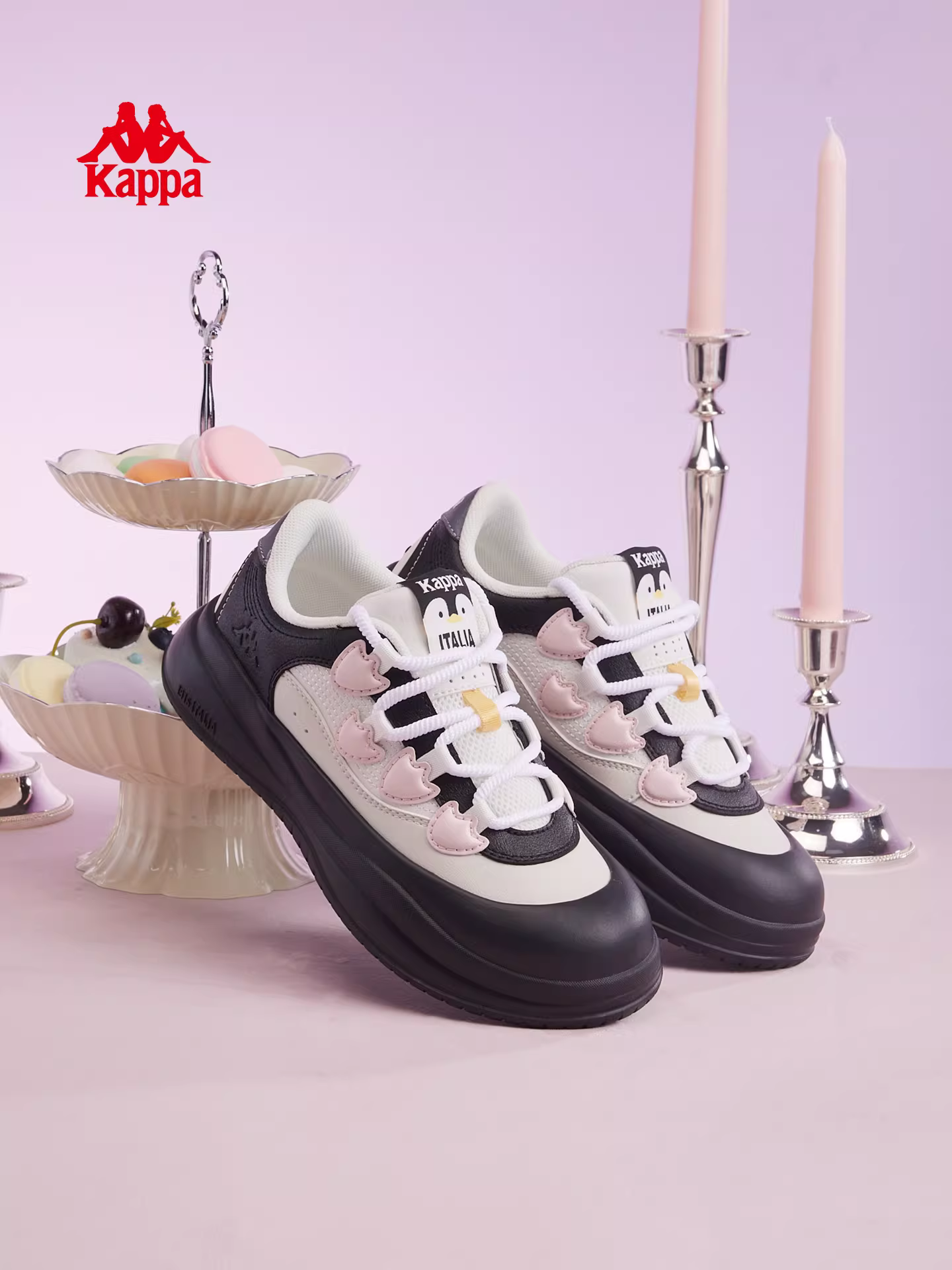 Giày thể thao đế dày Kappa dành cho nữ mùa đông 2025, giày trắng đế mềm thời trang, giày thể thao năng động