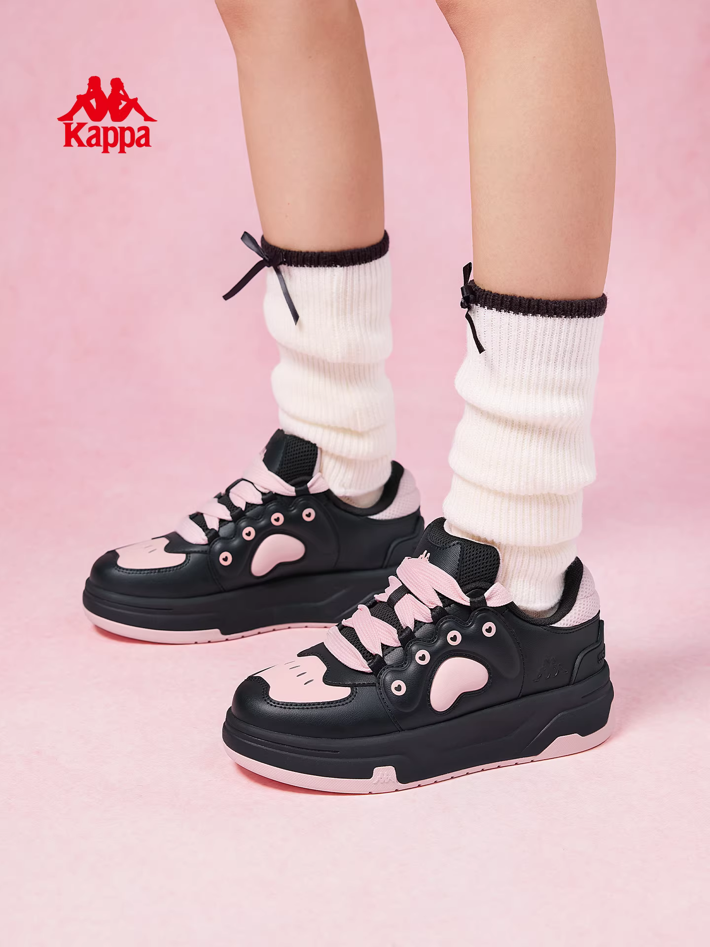 Giày thể thao đế dày Kappa dành cho nữ, giày tăng chiều cao đa năng mới mùa đông 2025, giày thể thao và giải trí độc đáo.