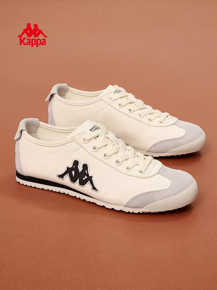 Giày vải nam Kappa cổ thấp mùa đông 2025 kiểu mới, phong cách retro, giày tập luyện Đức, đế mỏng, giày thể thao
