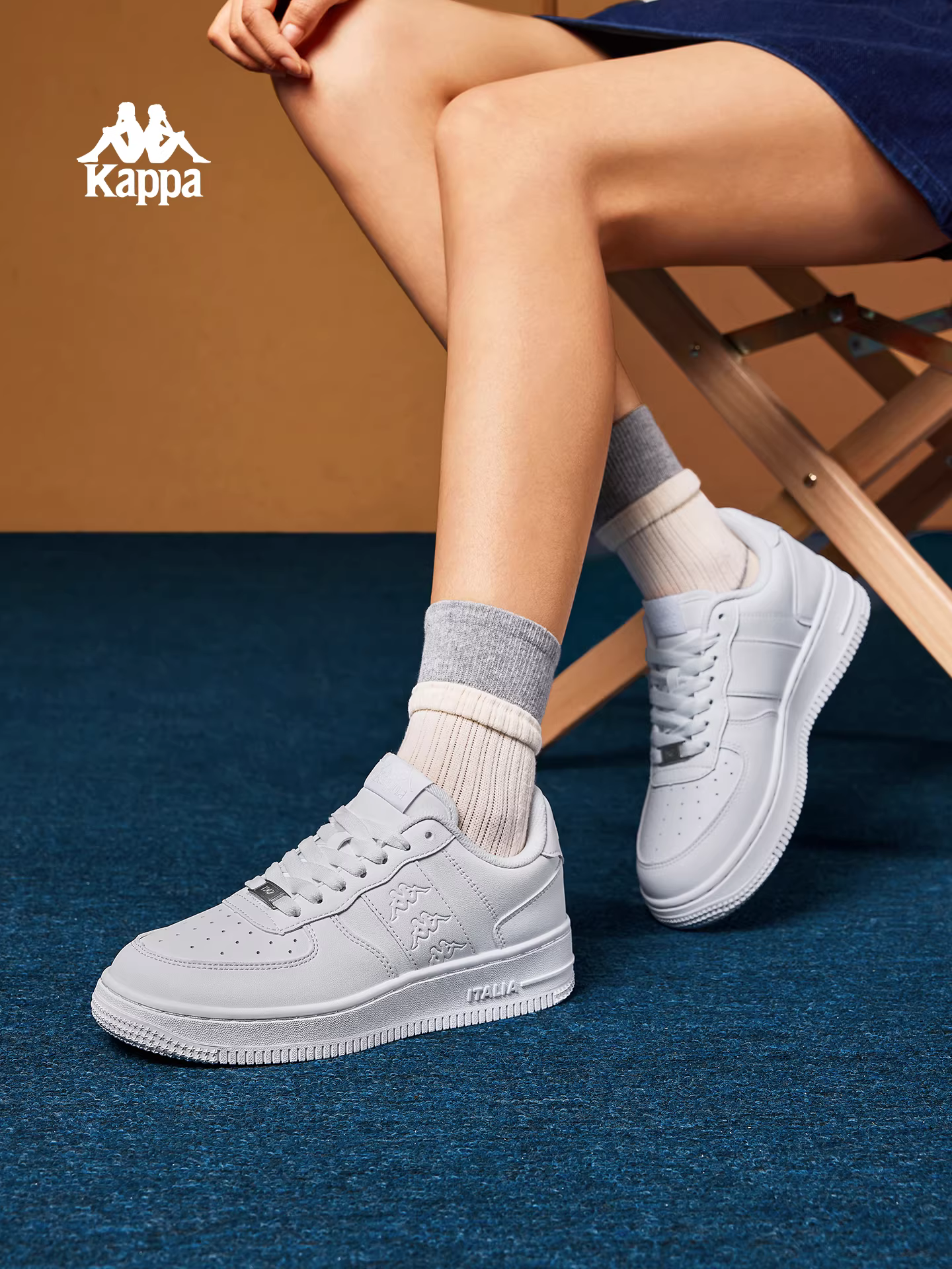 Giày thể thao cổ điển màu nâu Kappa dành cho nữ mùa đông 2025, đế dày, đa năng, phong cách độc đáo, giày thể thao thường ngày