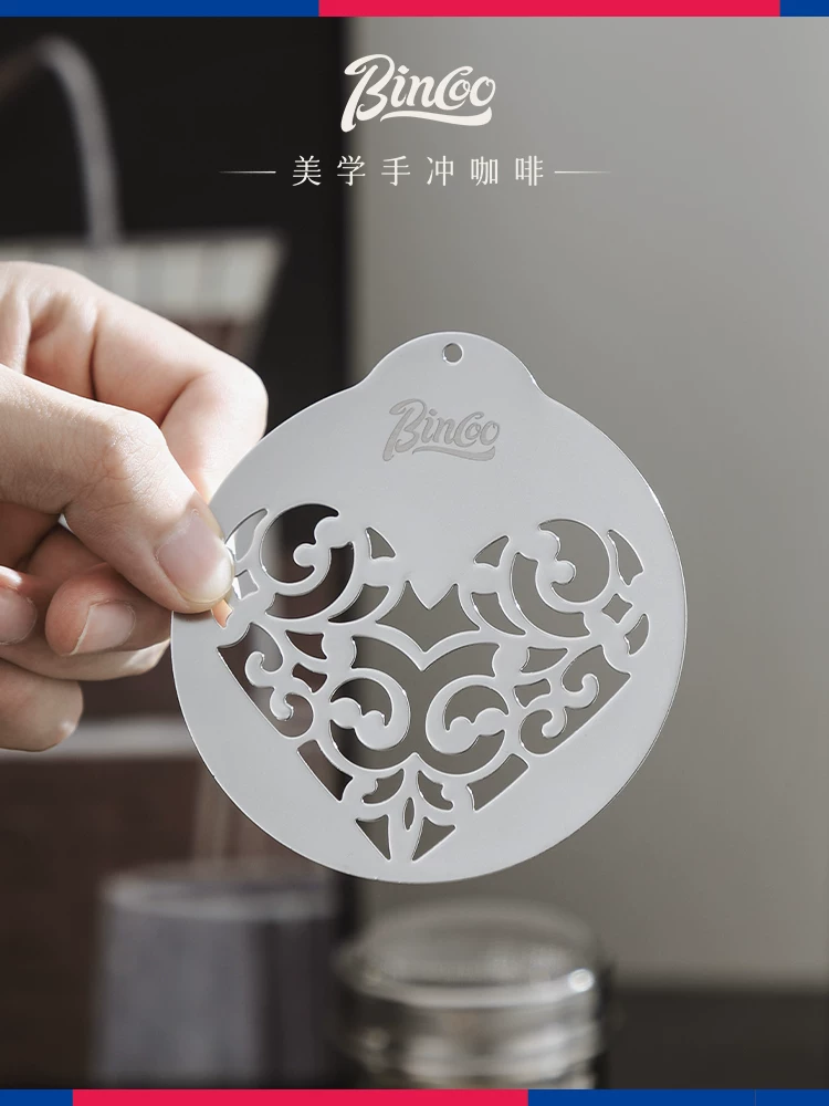 Dụng cụ tạo hình cà phê bằng thép không gỉ Bincoo, dụng cụ tạo họa tiết latte nghệ thuật, ly cà phê, khuôn tạo hình latte nghệ thuật dành cho người mới bắt đầu, khuôn tạo hình matcha latte