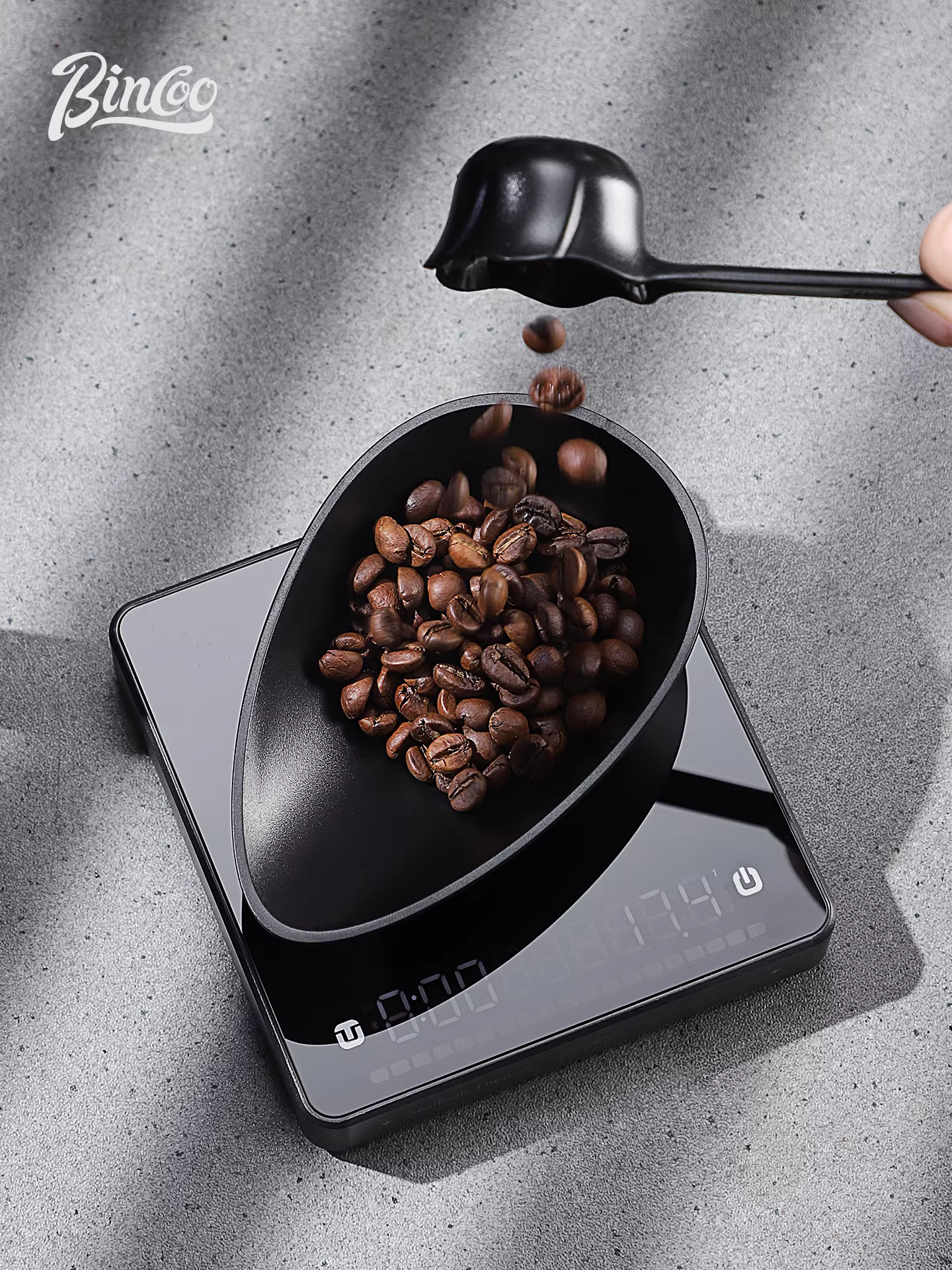 Cân điện tử cà phê Bincoo, bề mặt gương pha cà phê espresso thủ công, cân điện tử tốc độ dòng chảy chuyên nghiệp, cân nhà bếp, cân làm bánh