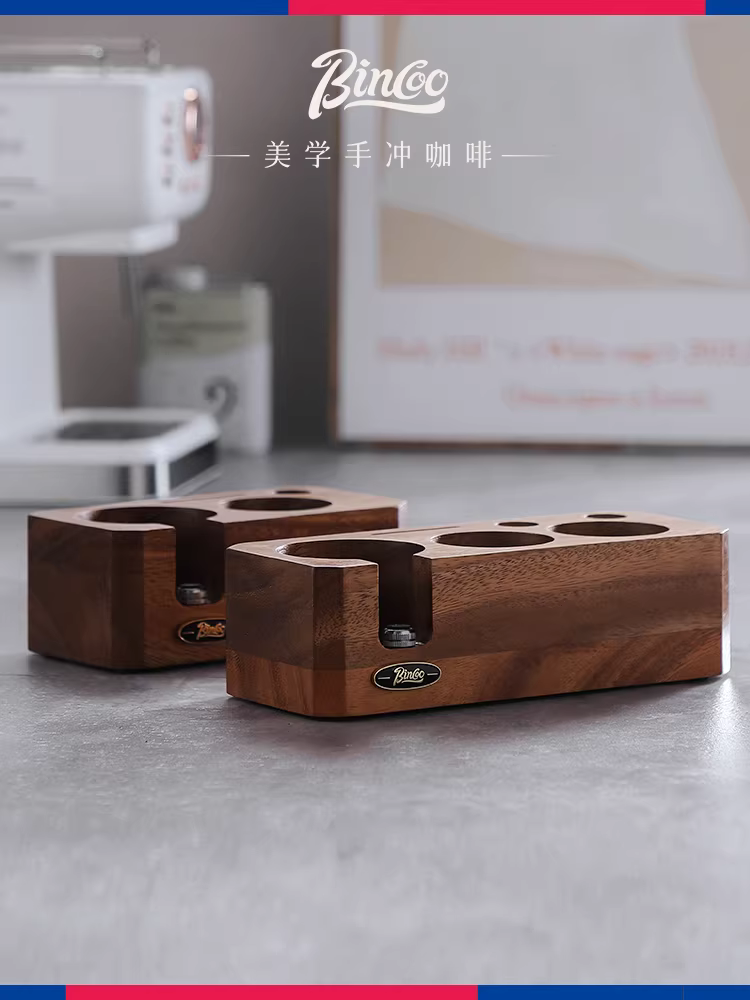 Bộ dụng cụ nén cà phê và phân phối cà phê Bincoo bằng gỗ óc chó, tay cầm kiểu Ý, dụng cụ đa năng cho cỡ 51/58mm