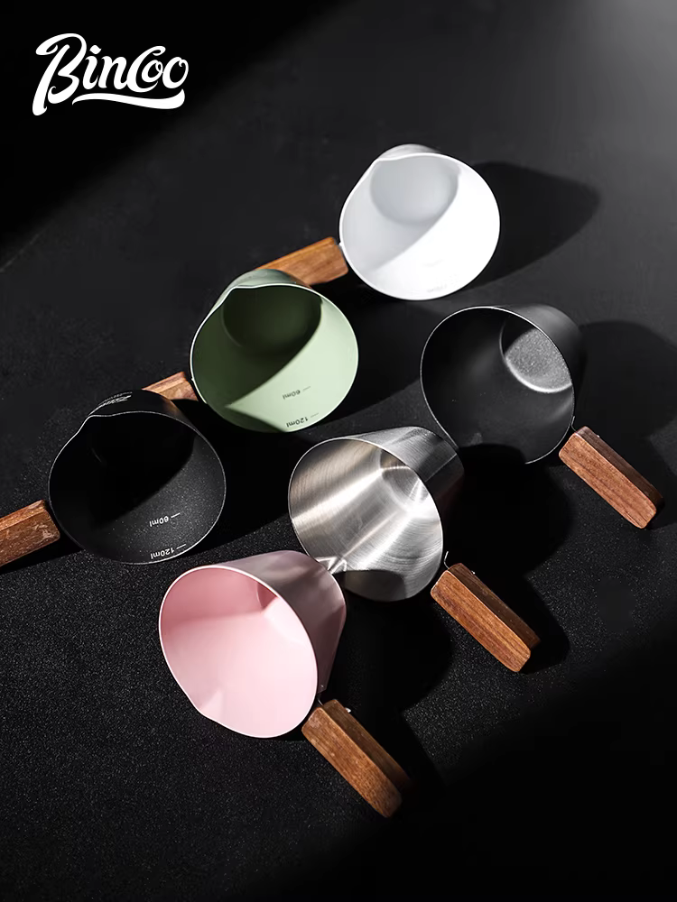 Cốc chiết xuất cà phê Bincoo, cốc đong bằng thép không gỉ, cốc ounce cho máy pha cà phê espresso, bình đựng sữa, cốc thu chất lỏng espresso