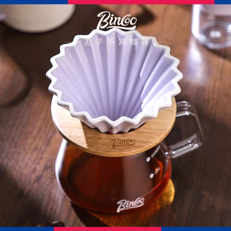 Bộ dụng cụ pha cà phê thủ công Bincoo, ấm lọc gốm phong cách INS, kiểu pha cà phê V60