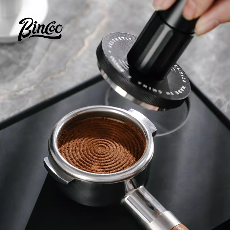 Dụng cụ nén cà phê Bincoo lực không đổi, tác động đàn hồi, 35 lbs, máy pha cà phê, ren gốc 51/58mm