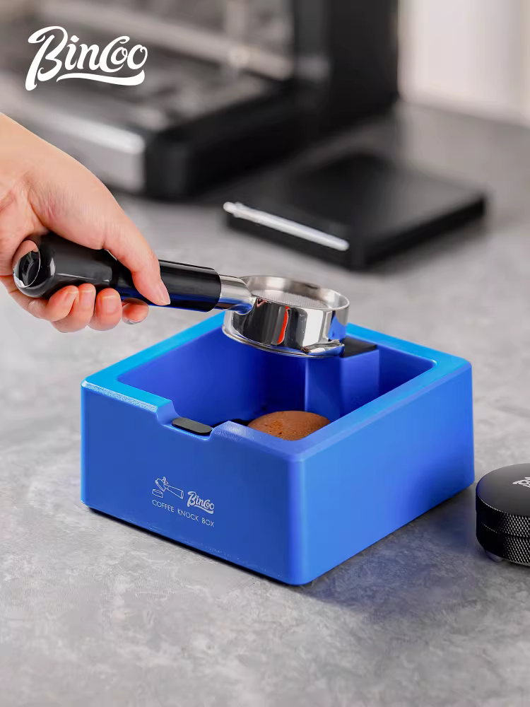 Hộp đựng bã cà phê Bincoo hình vuông, dung tích lớn, kèm đế silicon và tay cầm máy pha cà phê