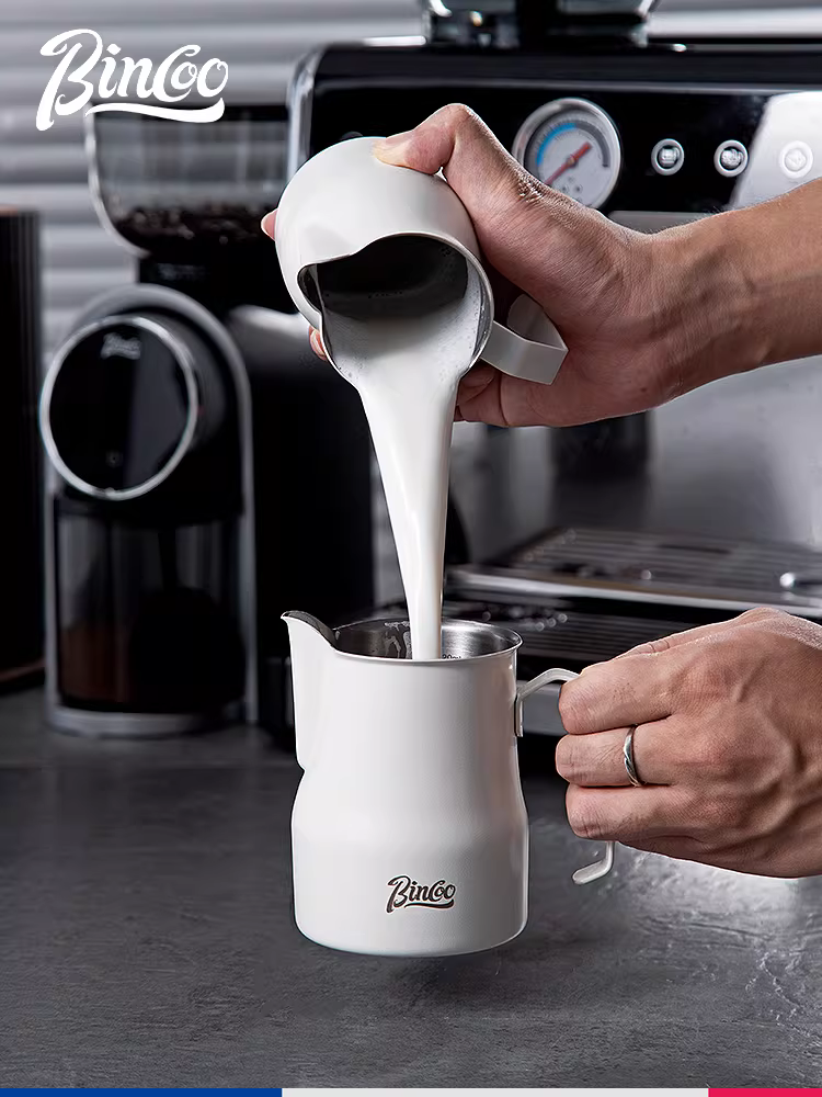 Bình pha cà phê Latte Art Bincoo Ý 450ml, cốc Latte Art, cốc đánh sữa, chất liệu thép không gỉ 304, chuyên nghiệp, kiểu dáng bụng rộng
