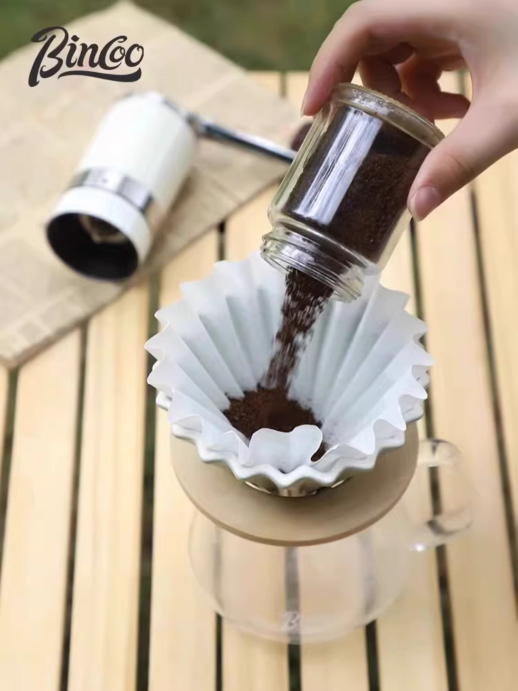 Bộ ấm pha cà phê thủ công Bincoo, cốc lọc macaron nhỏ tươi mát, máy xay cà phê cầm tay du lịch ngoài trời, cắm trại