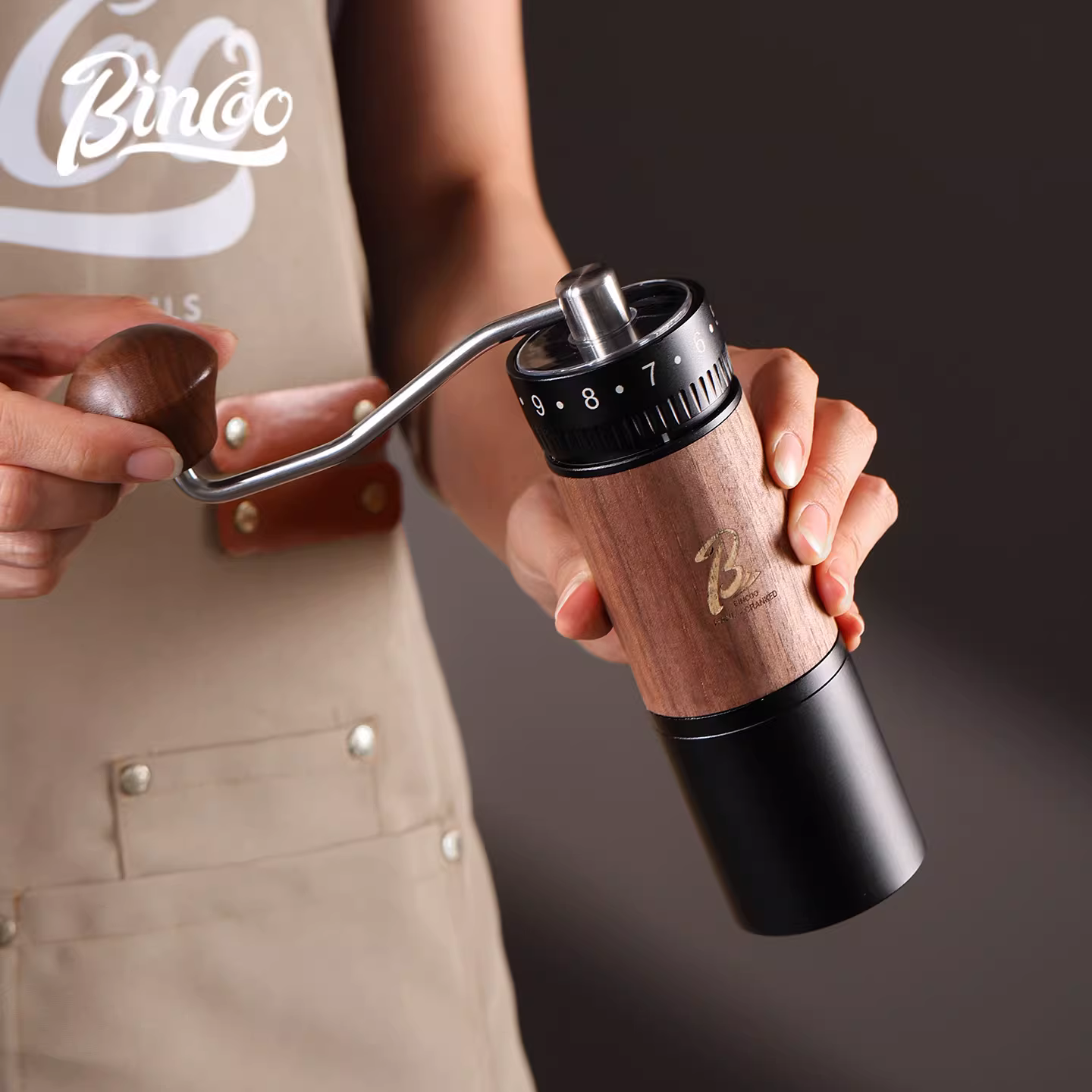 Máy xay cà phê thủ công Bincoo bảy sao 46mm, máy xay cà phê espresso, lõi thép, máy xay tay, điều chỉnh bên ngoài, pha cà phê thủ công