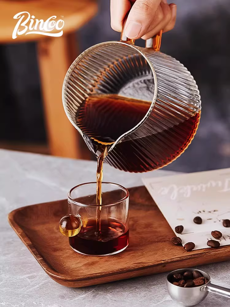 Bộ pha cà phê bằng kính Bincoo, bộ chia cà phê, bộ lọc pha cà phê, cốc lọc v60, giấy lọc, ấm pha cà phê ngoài trời