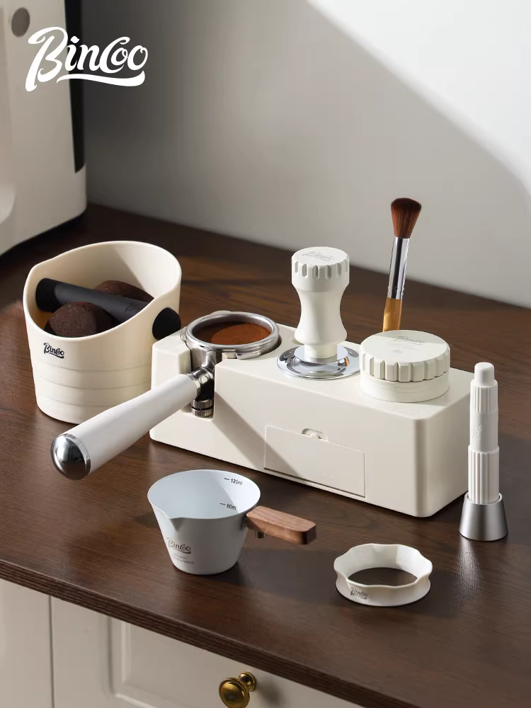 Bộ dụng cụ nén cà phê Bincoo 51mm/58mm, bao gồm dụng cụ nén và dụng cụ phân phối, dùng được cho nhiều loại máy pha cà phê espresso.
