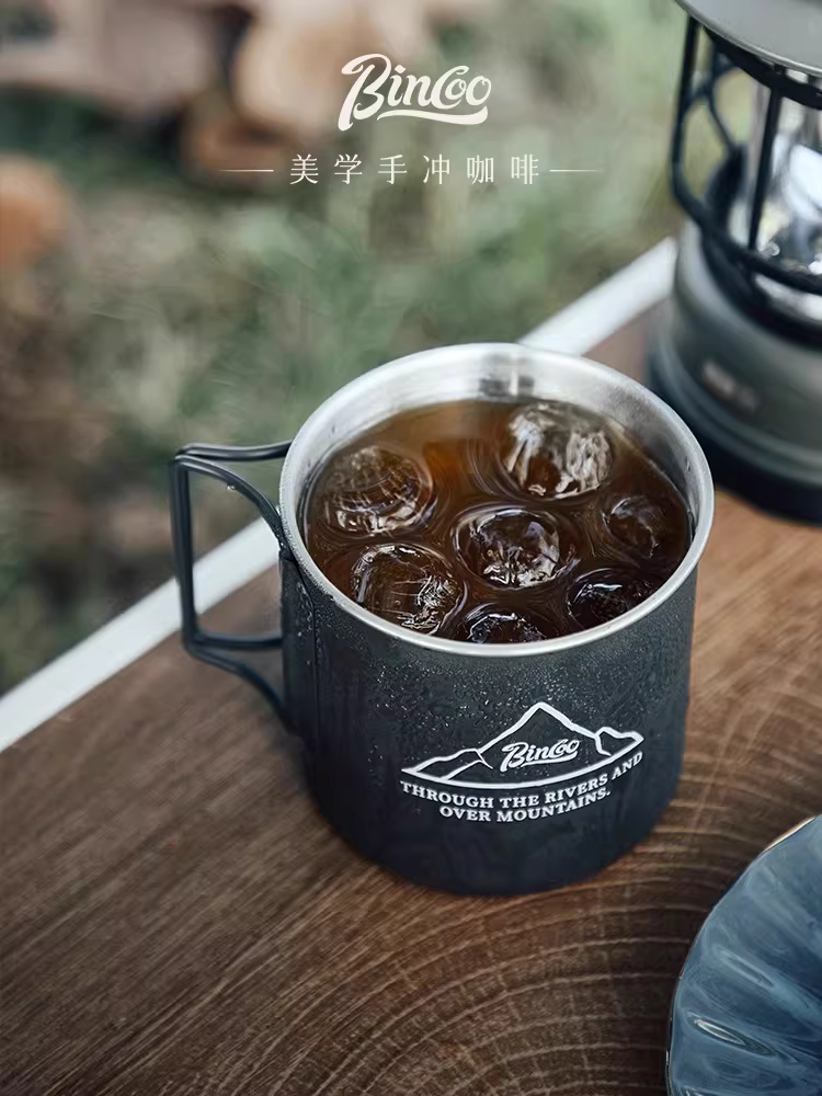 Cốc cà phê du lịch ngoài trời Bincoo, cốc nước bằng thép không gỉ 304, cốc uống nước dã ngoại, cốc gia dụng