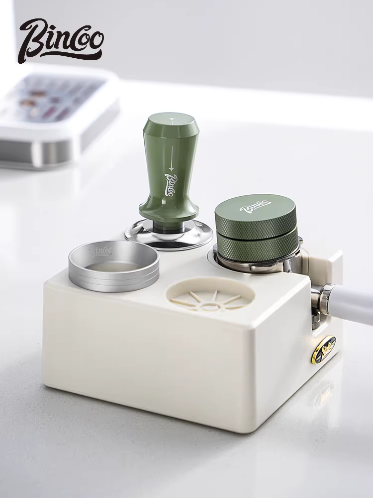 Bộ dụng cụ pha cà phê Bincoo: đế tamper hình vuông, khăn tamper đàn hồi, bộ dụng cụ pha cà phê 51/58mm, giá để đồ pha cà phê