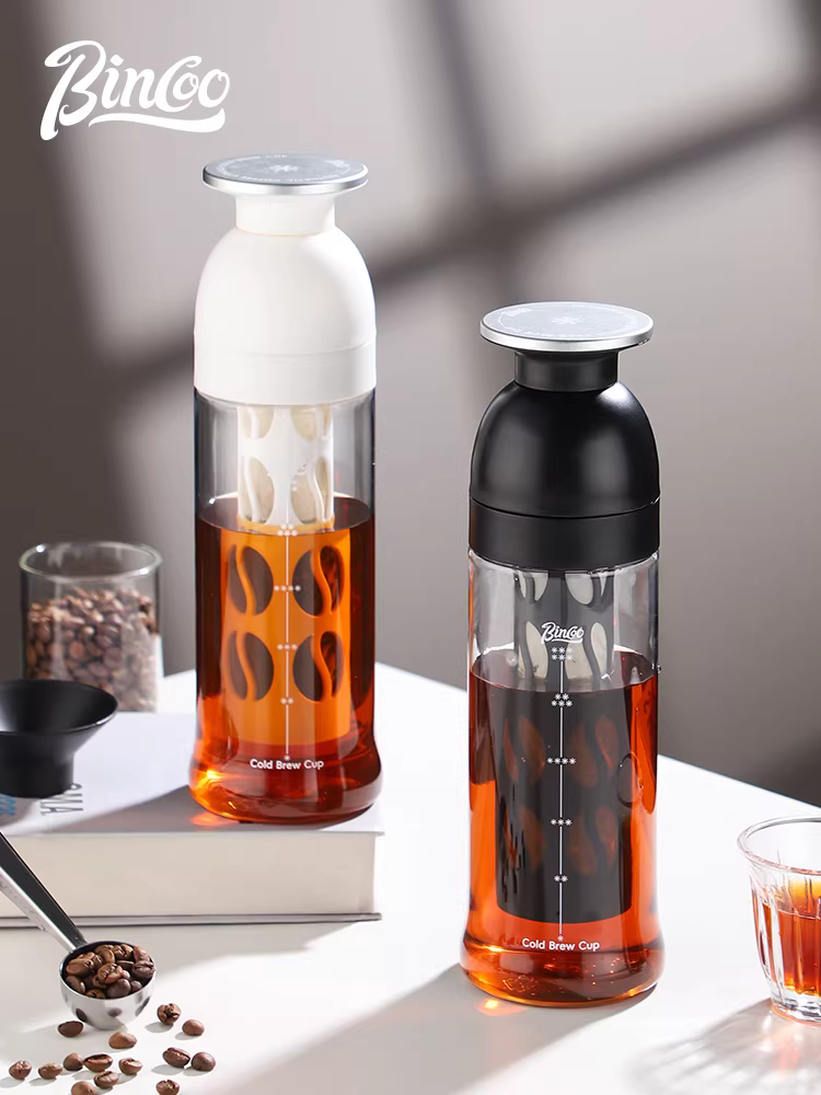 Cốc pha cà phê lạnh Bincoo, bình pha cà phê lạnh di động, cốc chịu nhiệt cao, cốc nước Tritan di động, bình pha cà phê lạnh chống rò rỉ