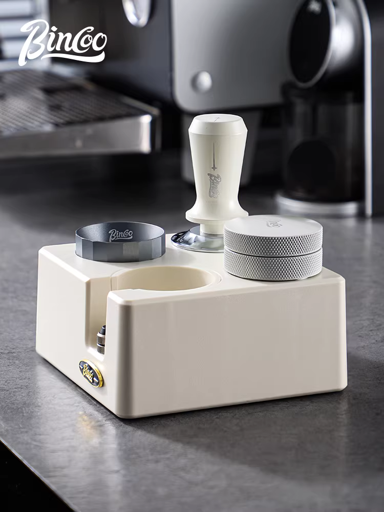 Bộ dụng cụ ép cà phê Bincoo bằng thép không gỉ, kèm đế ép đàn hồi, thiết bị kiểu Ý, hộp đựng bã cà phê