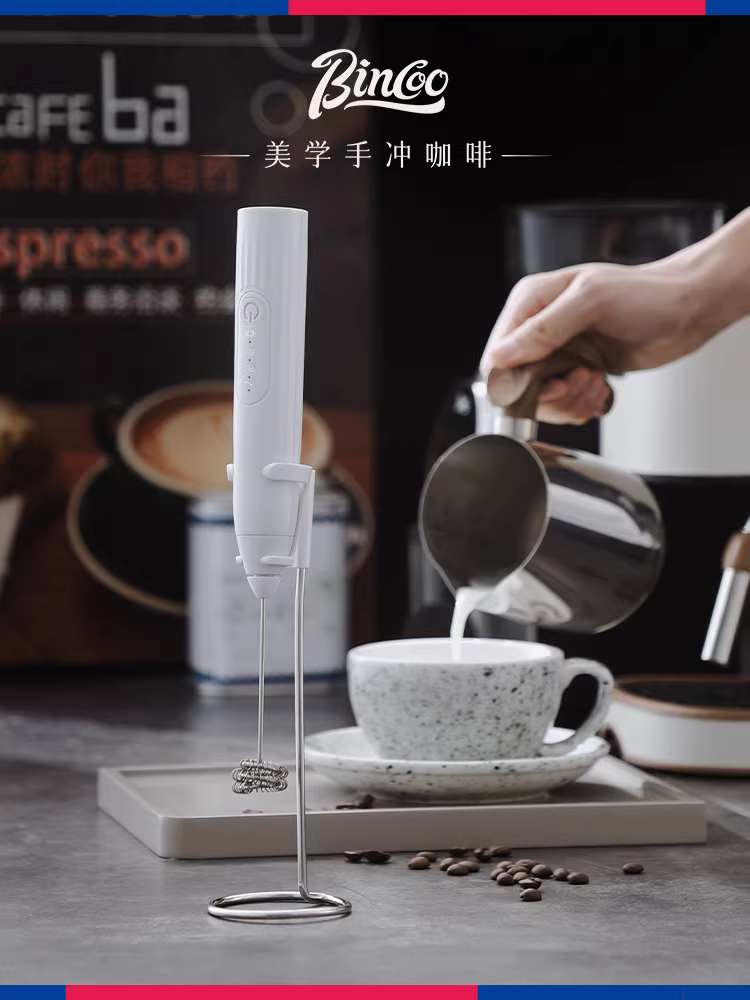 Máy tạo bọt sữa Bincoo, máy tạo bọt sữa mini điện gia dụng, máy đánh sữa nhỏ có thể sạc lại, máy tạo bọt cầm tay