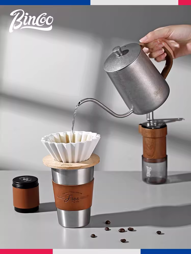 Bộ quà tặng pha cà phê thủ công Bincoo, quà cưới, quà tân gia, quà sinh nhật, quà nhà mới, máy xay cà phê cầm tay