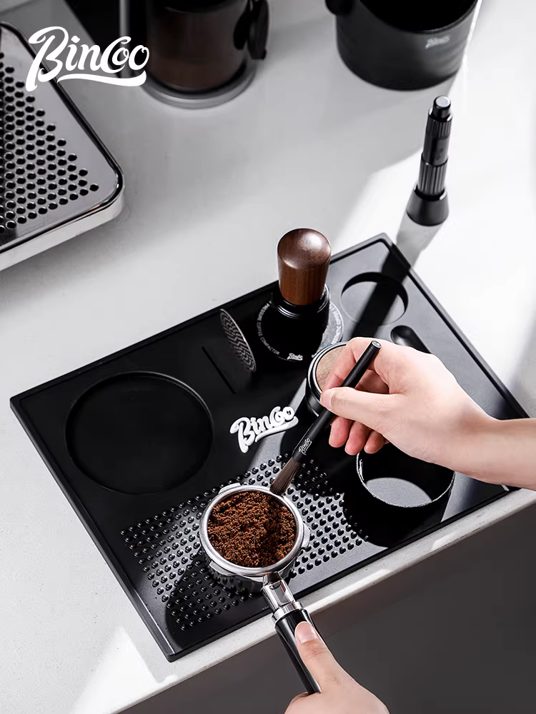Bộ dụng cụ pha cà phê đa năng Bincoo, thảm đập bột cà phê, thảm quầy bar, thảm silicon chống trượt cho tay cầm máy pha cà phê