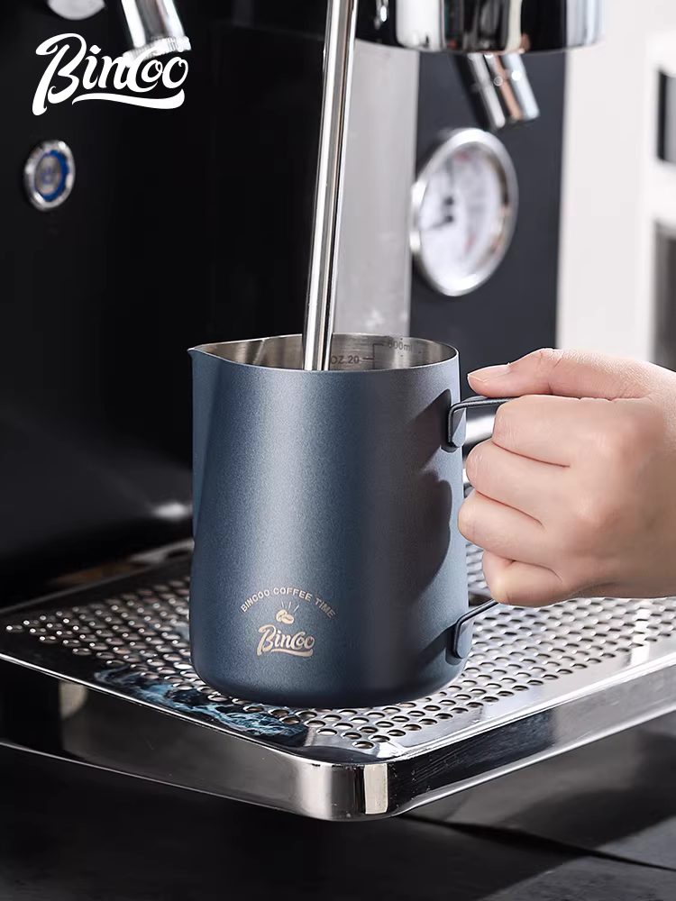 Bình pha cà phê latte nghệ thuật Bincoo có vòi nhọn, bình tạo bọt sữa chuyên nghiệp bằng thép không gỉ, cốc tạo bọt sữa, dụng cụ tạo bọt sữa latte.