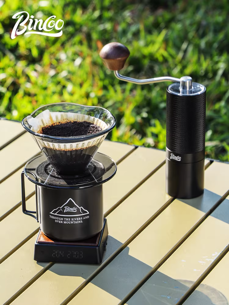 Bộ ấm pha cà phê thủ công ngoài trời Bincoo, bộ lọc cà phê gia dụng, ấm chia sẻ, bộ dụng cụ đầy đủ, thiết bị cắm trại