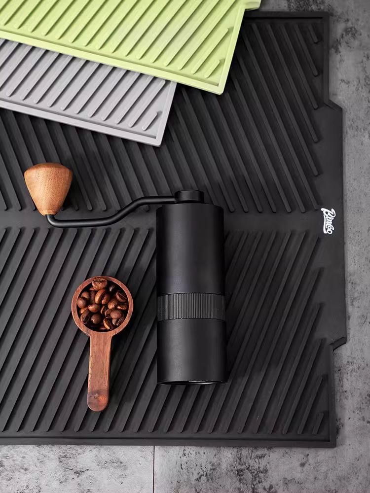 Thảm trải bàn cà phê Bincoo có tay cầm ép bột thảm chống trượt thanh thảm đặt thiết bị pha cà phê thảm thoát nước