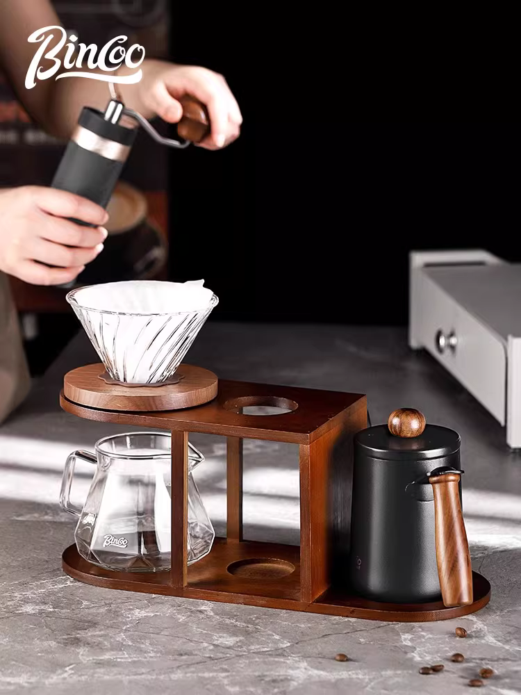 Bộ ấm pha cà phê thủ công Bincoo, máy pha cà phê xay tay, bộ pha cà phê hoàn chỉnh bằng tay, giá để ấm pha cà phê thủ công