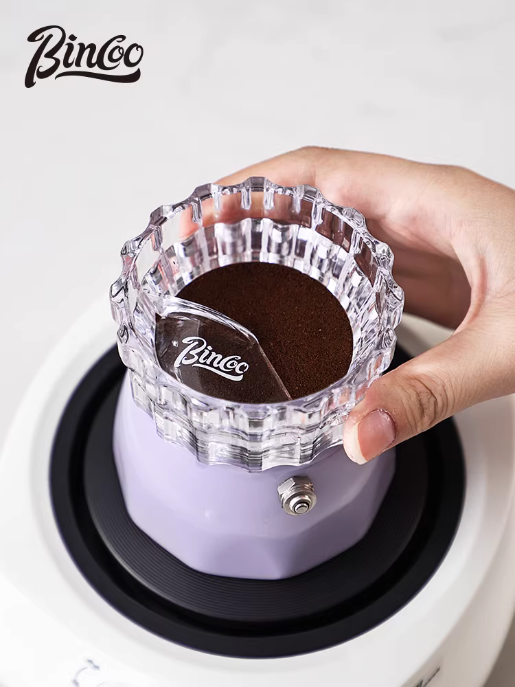 Bộ pha cà phê Moka Bincoo màu tím, van kép, áp suất kép, pha cà phê thủ công, dùng được ngoài trời và trong nhà, kiểu Ý.