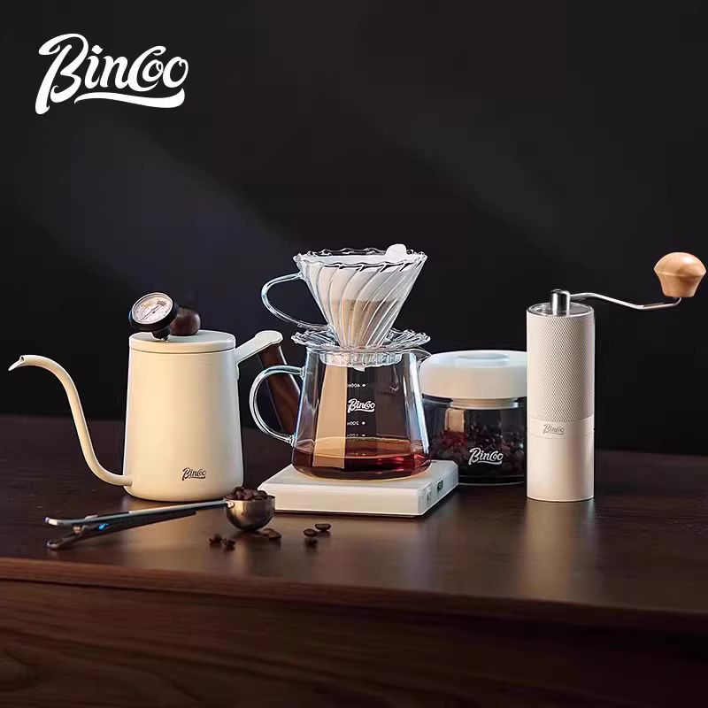 Bộ ấm pha cà phê thủ công Bincoo, máy pha cà phê cầm tay nhỏ gia đình, máy xay cà phê cầm tay, bộ dụng cụ pha cà phê đầy đủ