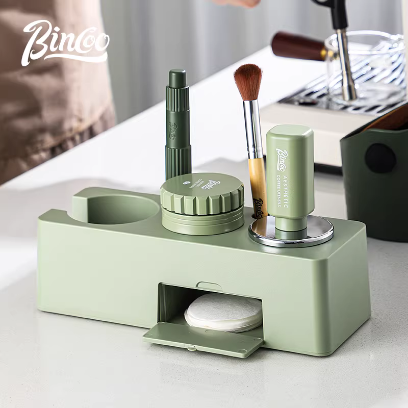 Bộ dụng cụ nén cà phê Bincoo, búa nén, dụng cụ phân phối bột đàn hồi, bộ ba món, máy pha cà phê 51/58mm