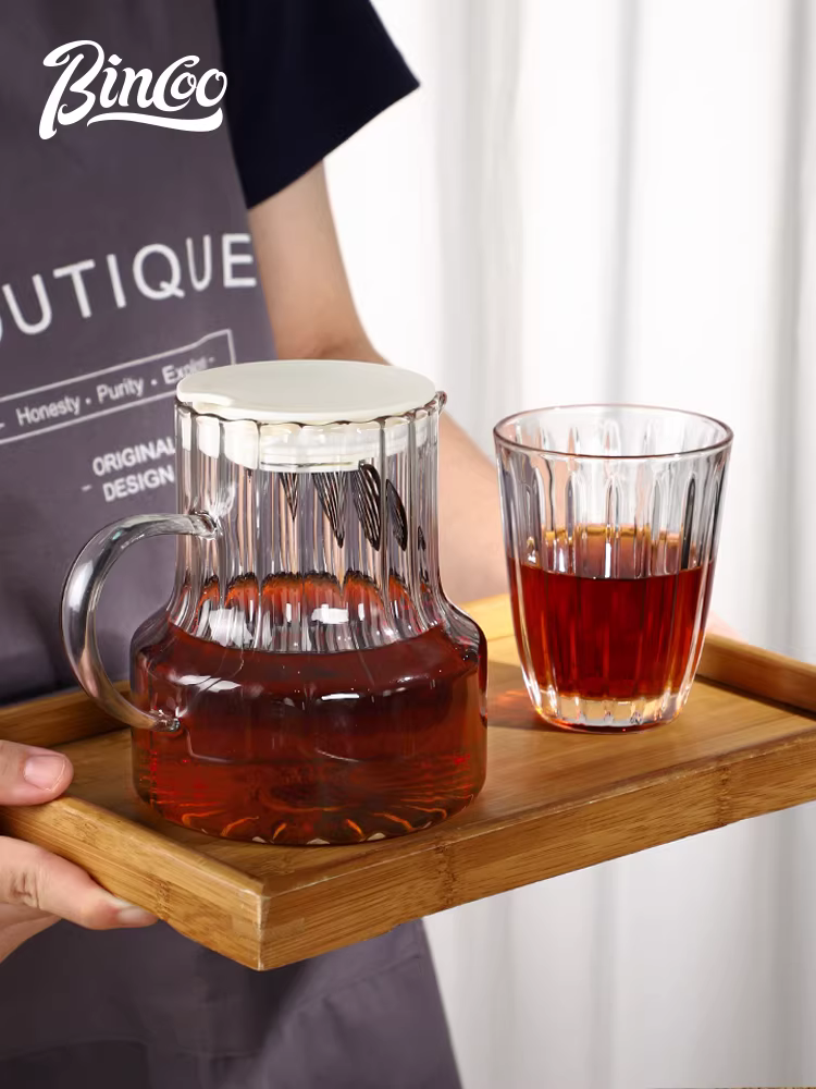 Bình pha cà phê Bincoo, bình thủy tinh, trà lạnh, ấm trà hoa, dụng cụ pha cà phê lạnh tại nhà, bộ lọc cà phê pha tay, chịu nhiệt cao