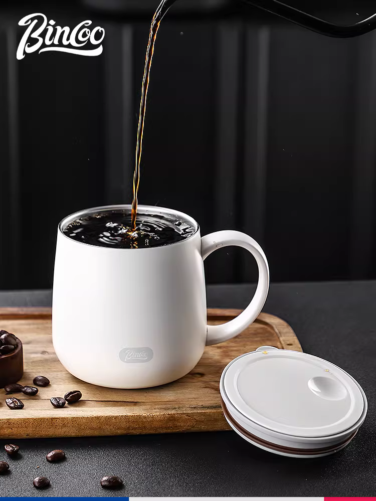 Cốc cà phê bằng thép không gỉ Bincoo, cốc pha cà phê kiểu pour-over, cốc giữ nhiệt, cốc trà văn phòng, cốc có nắp, cốc dùng tại nhà