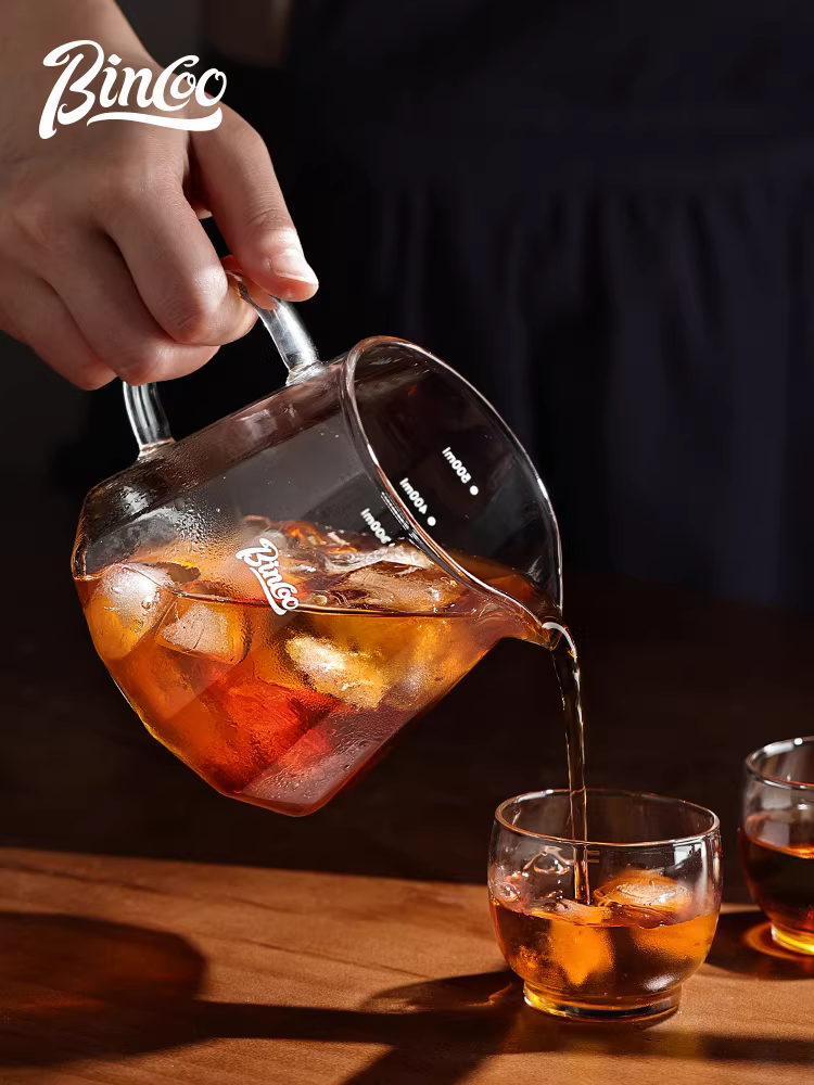 Bộ dụng cụ pha cà phê bằng kính Bincoo, gồm cốc chia cà phê, bộ ly nếm, cốc lọc V60, giấy lọc cà phê, phễu, ấm pha cà phê thủ công