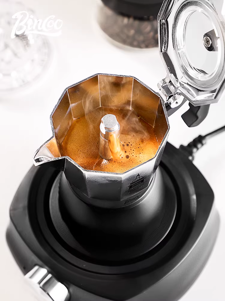 Bộ pha cà phê Moka Bincoo hai van, máy pha cà phê espresso nhỏ gia dụng, bộ dụng cụ pha cà phê, máy pha cà phê kiểu Ý